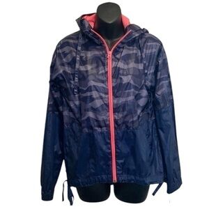 American Eagle Outfitters Blue Camo Wind Jacket